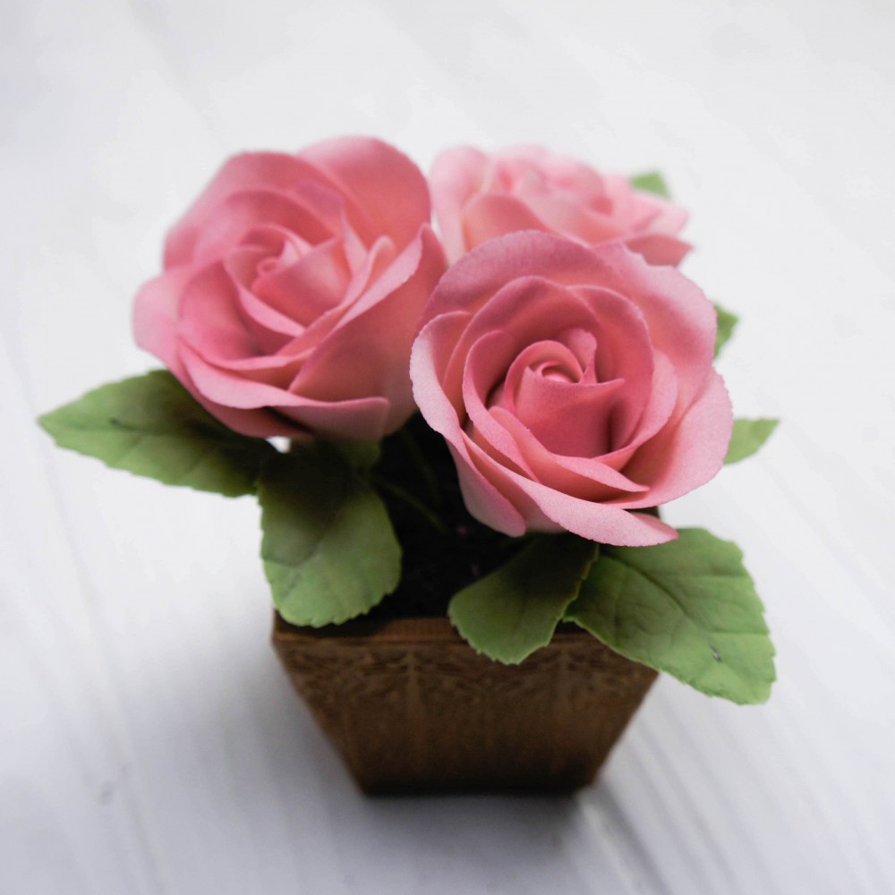 Сахарный букет "Розовые розы" 