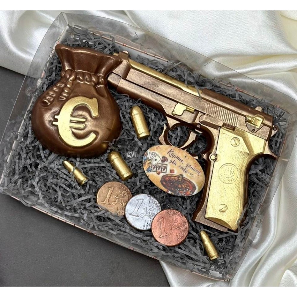Набор фигур шоколадных "Карты, деньги, два ствола"